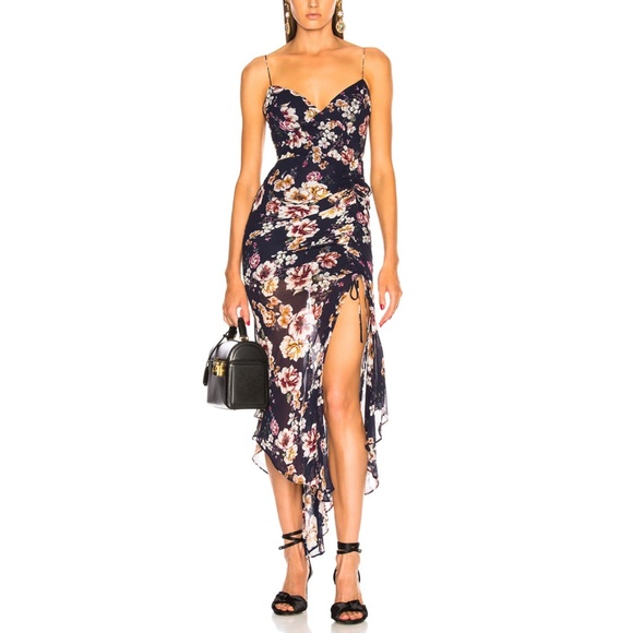 NICOLAS Garden Rose Drawstring Dress - Picture 1 of 5